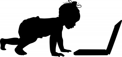 Baby with computer